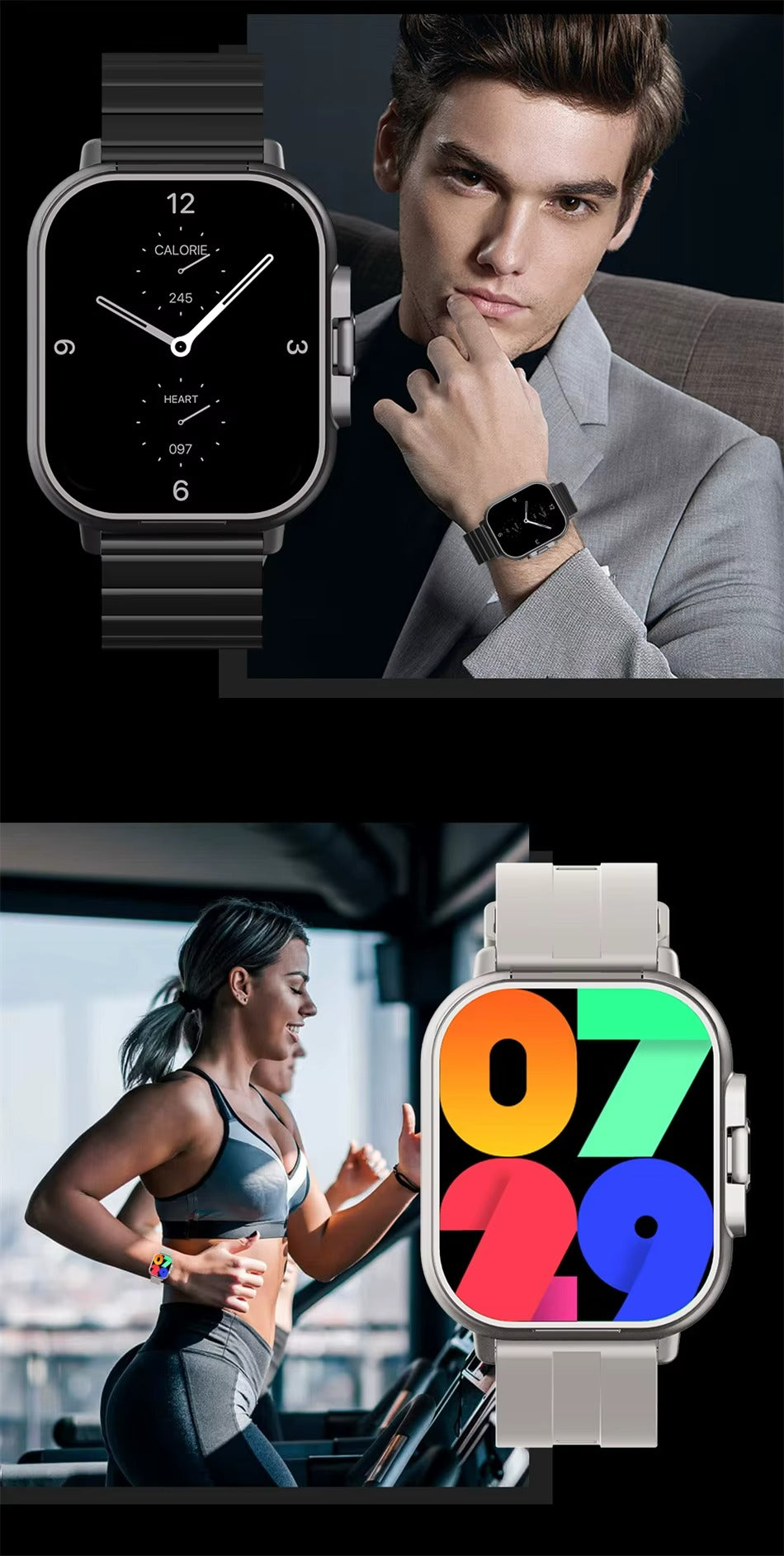 2 in 1 Smartwatch with Bluetooth Headphones Heart Rate